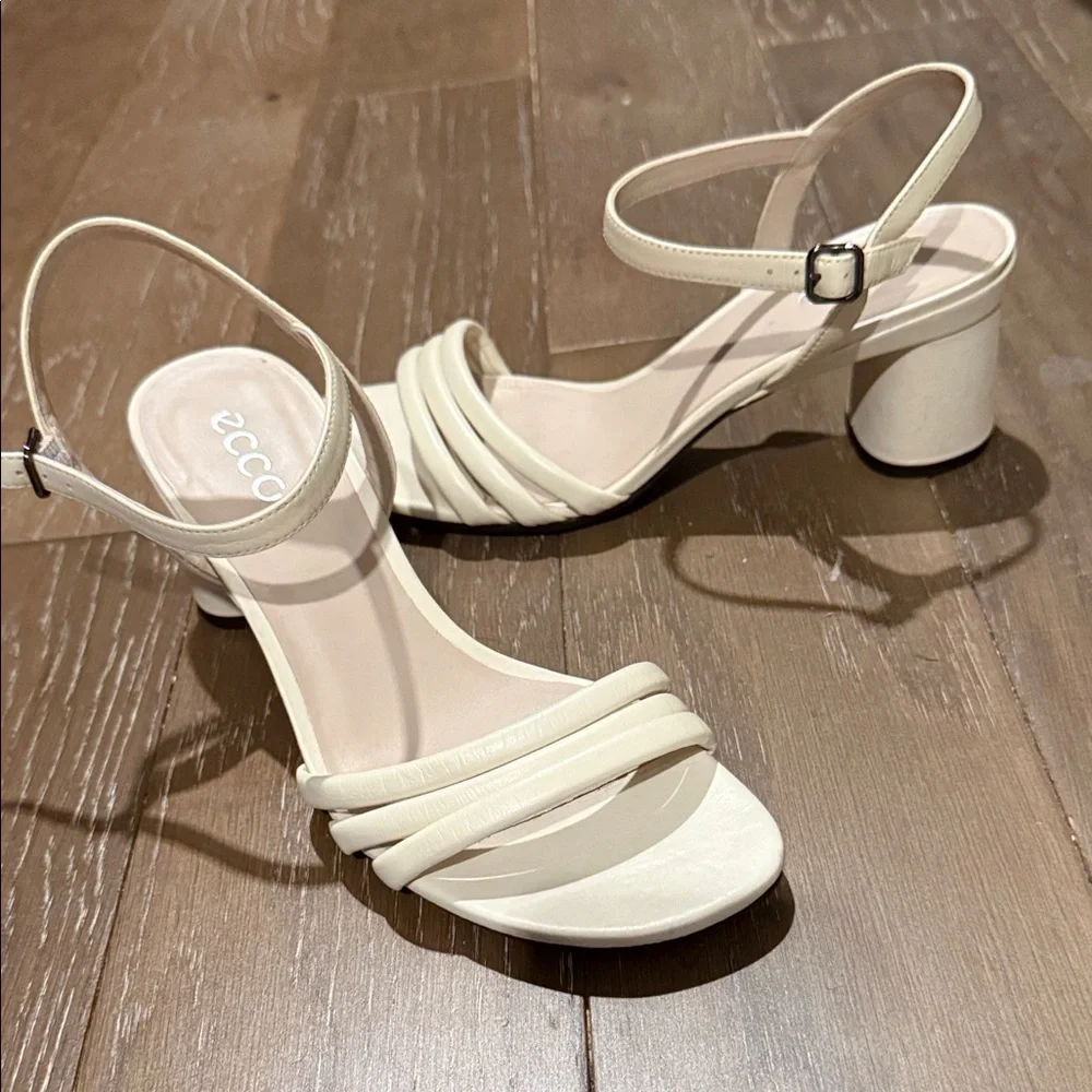 Ecco Women's Ivory Strappy Heels - Picture 1 of 4